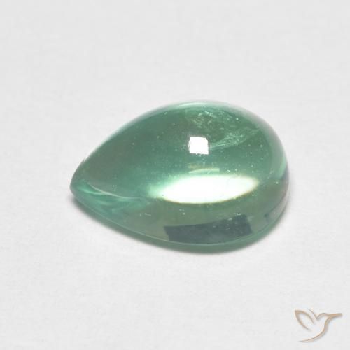 Fluorite Gemstone in 9 x 6.4 mm Size for Sale, Fluorite Stone in Light Blue Green Color