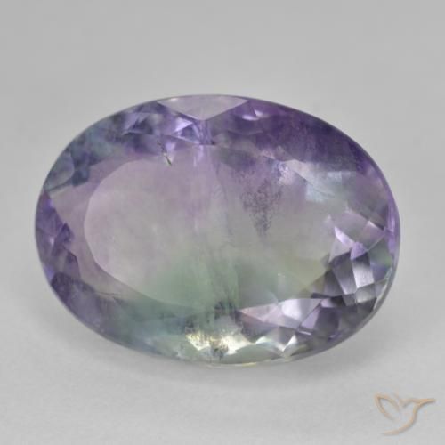 22.11 ct Multicolor Fluorite Stone, Natural Fluorite in Oval Facet Shape for Sale