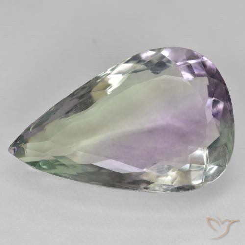 Fluorite taille poire en vrac de 41,13 ct, 29,3 x 19 mm d'Inde, Photo A
