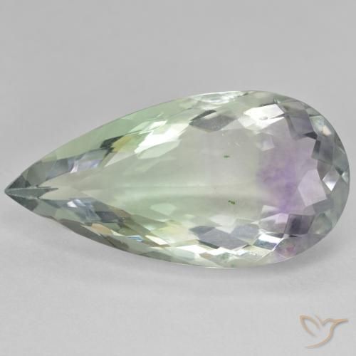 22.70 ct Multicolor Fluorite Gemstone, Fluorite Gem in Pear Facet Shape for Sale.