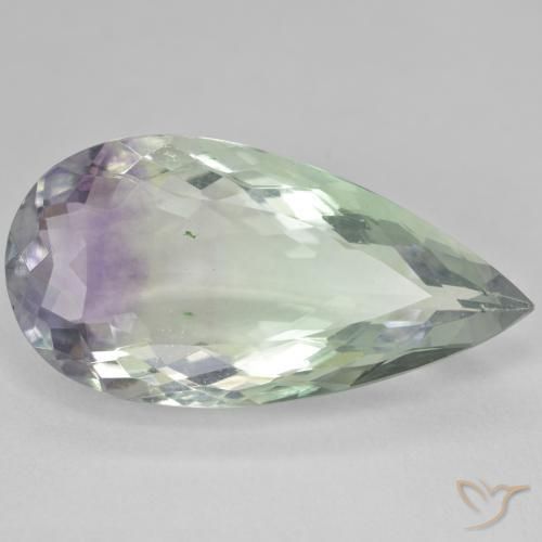 22.70 ct Multicolor Fluorite Stone, Natural Fluorite in Pear Facet Shape for Sale
