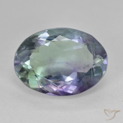 Fluorite de coupe ovale en vrac de 14,38 ct, 17,8 x 13 mm d'Inde, Photo A