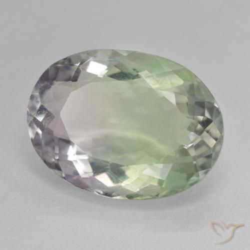 19.24 ct Multicolor Fluorite Stone, Natural Fluorite in Oval Facet Shape for Sale