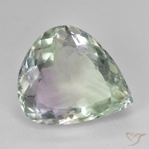 19.43 ct Multicolor Fluorite Stone, Natural Fluorite in Pear Facet Shape for Sale
