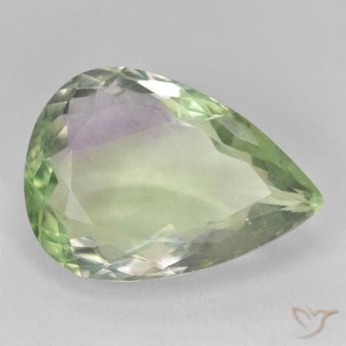 26.09 ct Multicolor Fluorite Stone, Natural Fluorite in Pear Facet Shape for Sale