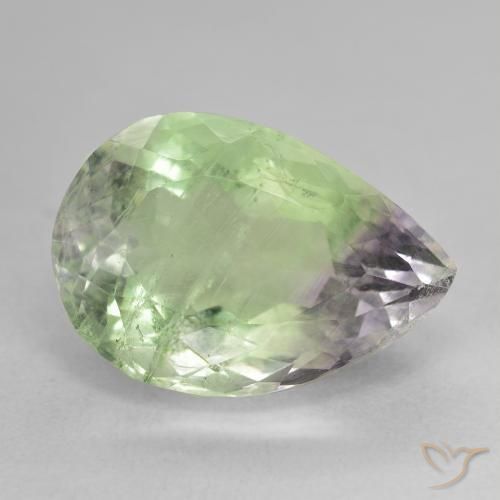 13.84 ct Multicolor Fluorite Stone, Natural Fluorite in Pear Facet Shape for Sale