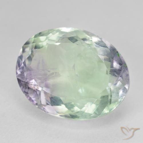 20.30 ct Multicolor Fluorite Stone, Natural Fluorite in Oval Facet Shape for Sale