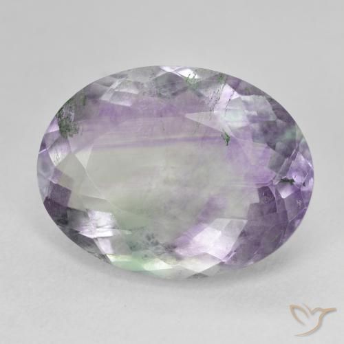 14.99 ct Multicolor Fluorite Stone, Natural Fluorite in Oval Facet Shape for Sale