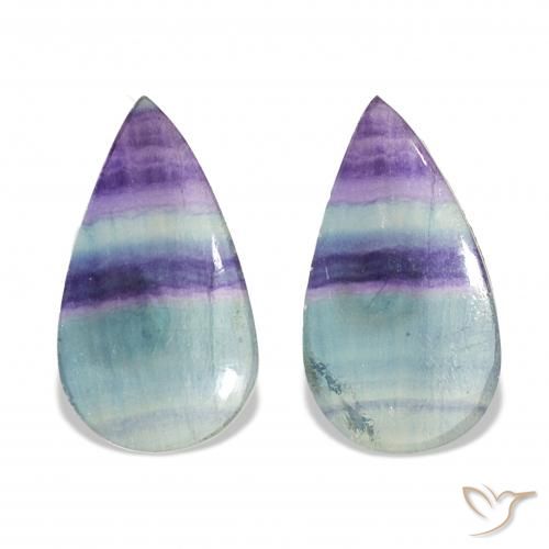 21.63ctw Multicolor Fluorite, Pear Shape, Transparent