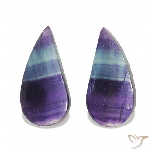 20.61ctw Multicolor Fluorite, Pear Shape, Transparent