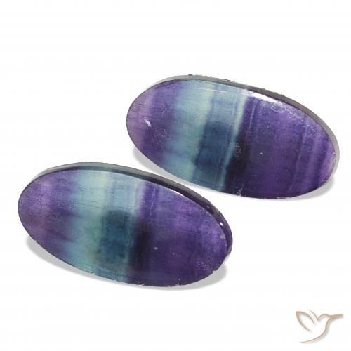 23.90 ctw Multicolor Fluorite Stones, Natural Fluorite in Oval Cabochon Shape for Sale