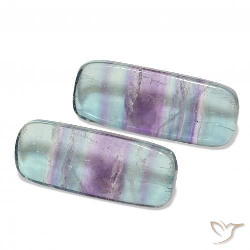 43.79 ctw Multicolor Fluorite Stones, Natural Fluorite in Baguette Cabochon Shape for Sale