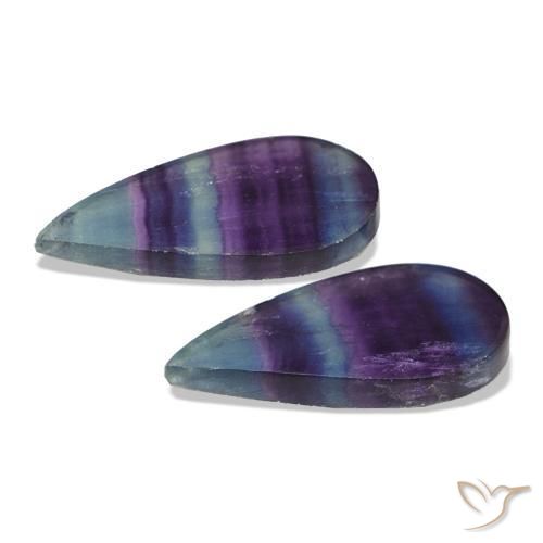 Fluorite Gemstones in 24.2 x 12.4 mm Size for Sale, Fluorite Stones in Multicolor Color