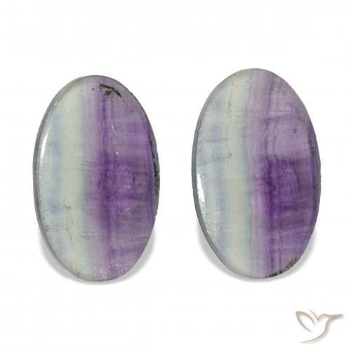 13.24 ctw Multicolor Fluorite Gemstones, Fluorite Gems in Oval Cabochon Shape for Sale.