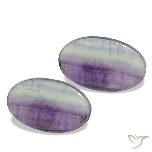 13.24 ctw Multicolor Fluorite Stones, Natural Fluorite in Oval Cabochon Shape for Sale