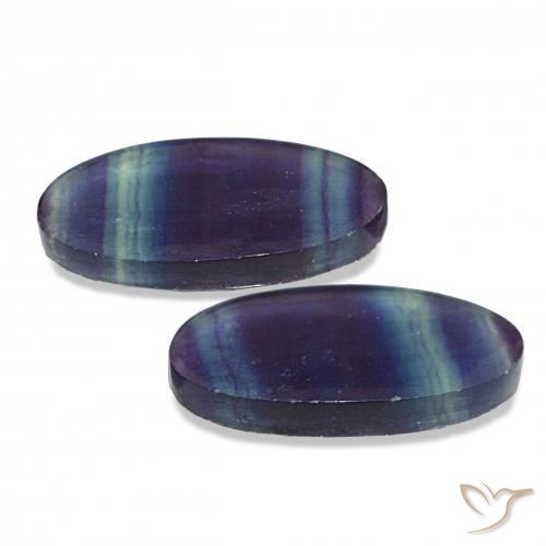 Fluorite Gemstones in 21.8 x 11.6 mm Size for Sale, Fluorite Stones in Multicolor Color