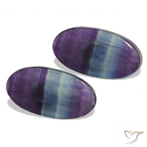 24.57 ctw Multicolor Fluorite Stones, Natural Fluorite in Oval Cabochon Shape for Sale