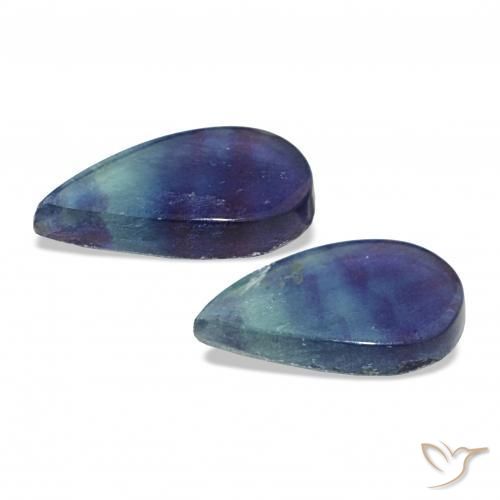 Fluorite Gemstones in 16.7 x 10 mm Size for Sale, Fluorite Stones in Multicolor Color