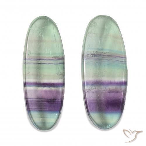 62.92 ctw Multicolor Fluorite Gemstones, Fluorite Gems in Oval Cabochon Shape for Sale.