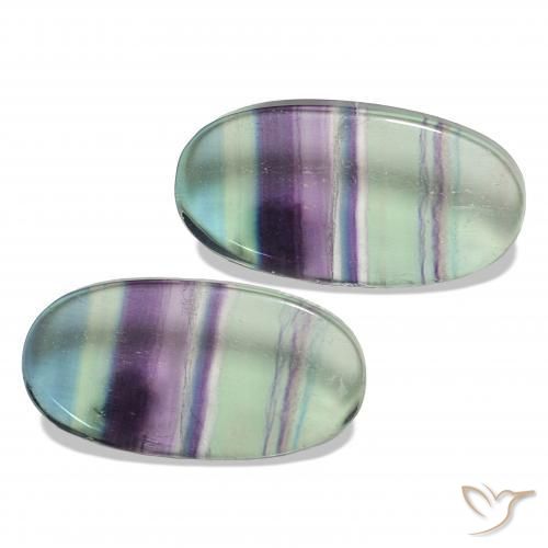 79.28 ctw Multicolor Fluorite Stones, Natural Fluorite in Oval Cabochon Shape for Sale