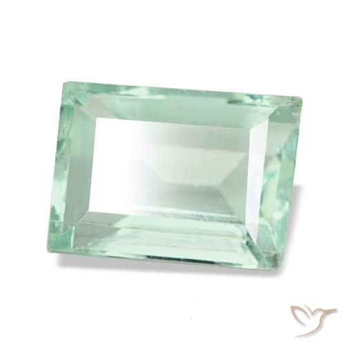 2.30 ct Green Fluorite Stone, Natural Fluorite in Baguette Facet Shape for Sale