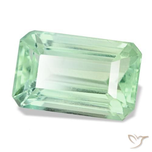 7.92 ct Green Fluorite Stone, Natural Fluorite in Octagon Step Cut Shape for Sale