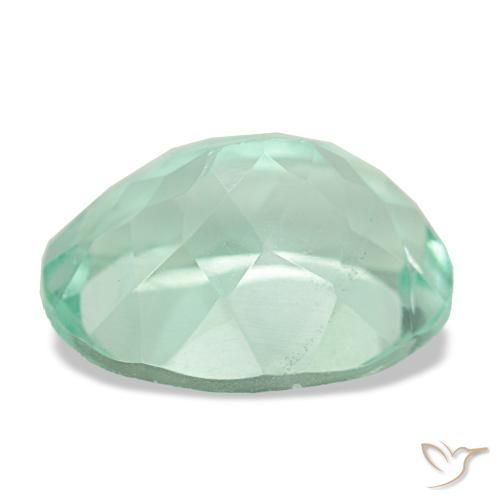Fluorite Gemstone in 12.3 x 9.5 mm Size for Sale, Fluorite Stone in Mint Green Color