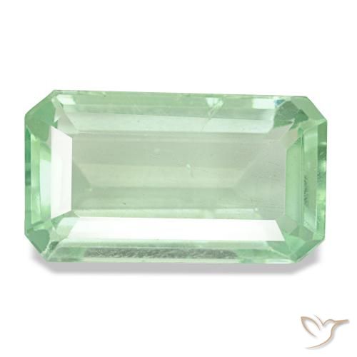 11.28 ct Green Fluorite Gemstone, Fluorite Gem in Octagon Step Cut Shape for Sale.
