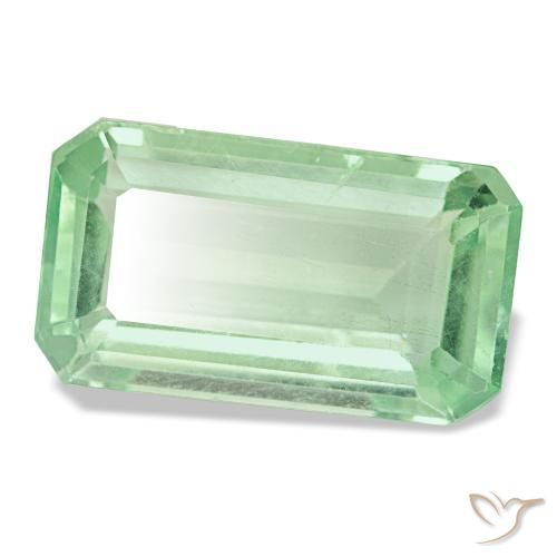 11.28 ct Green Fluorite Stone, Natural Fluorite in Octagon Step Cut Shape for Sale