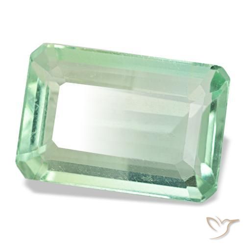 9.44 ct Green Fluorite Stone, Natural Fluorite in Octagon Step Cut Shape for Sale