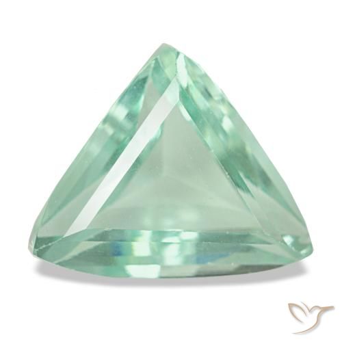 6.36 ct Green Fluorite Gemstone, Fluorite Gem in Trillion Facet Shape for Sale.