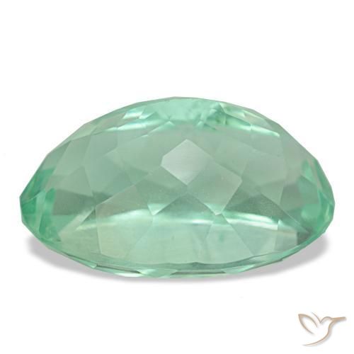 Fluorite Gemstone in 17.5 x 12.4 mm Size for Sale, Fluorite Stone in Light Green Color