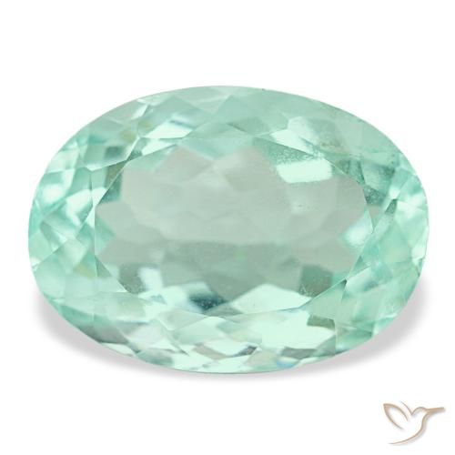 8.18 ct Turquoise Fluorite Gemstone, Fluorite Gem in Oval Facet Shape for Sale.