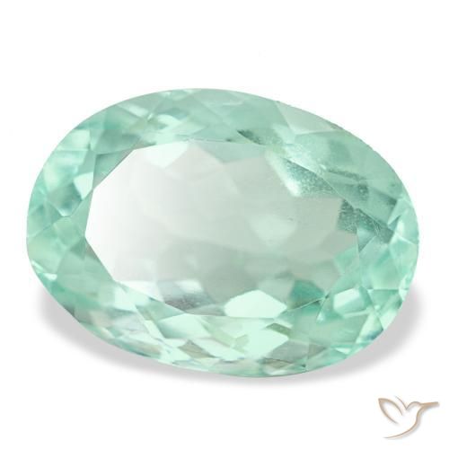 8.18 ct Turquoise Fluorite Stone, Natural Fluorite in Oval Facet Shape for Sale
