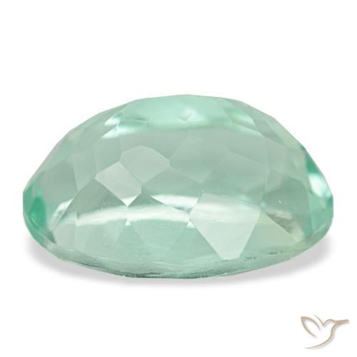 Fluorite Gemstone in 14 x 10 mm (calibrated) Size for Sale, Fluorite Stone in Bluish Green Color