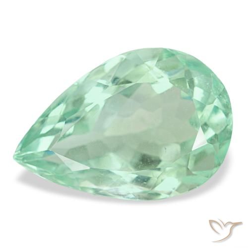9.02 ct Turquoise Fluorite Gemstone, Fluorite Gem in Pear Facet Shape for Sale.