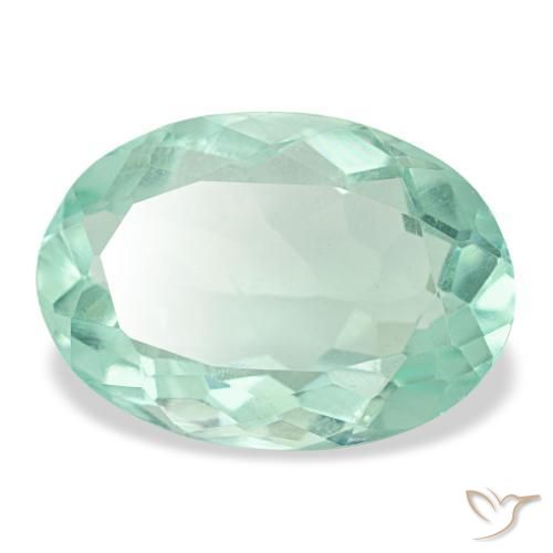 8.57 ct Turquoise Fluorite Stone, Natural Fluorite in Oval Facet Shape for Sale