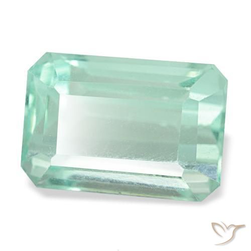 9.24 ct Turquoise Fluorite Stone, Natural Fluorite in Octagon Step Cut Shape for Sale