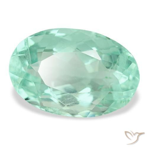9.72 ct Turquoise Fluorite Stone, Natural Fluorite in Oval Facet Shape for Sale