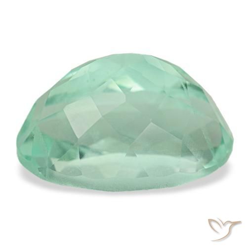 Fluorite Gemstone in 15 x 10 mm (calibrated) Size for Sale, Fluorite Stone in Medium Bluish Green Color