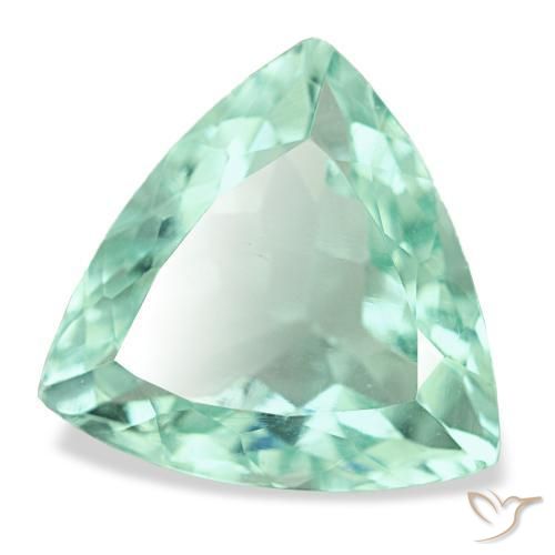 6.54 ct Turquoise Fluorite Stone, Natural Fluorite in Trillion Facet Shape for Sale