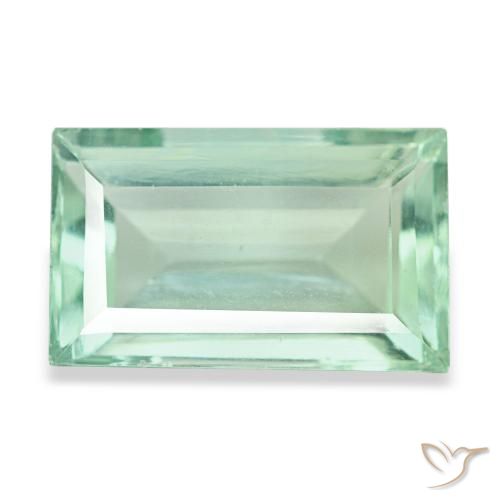 4.82 ct Turquoise Fluorite Gemstone, Fluorite Gem in Baguette Facet Shape for Sale.