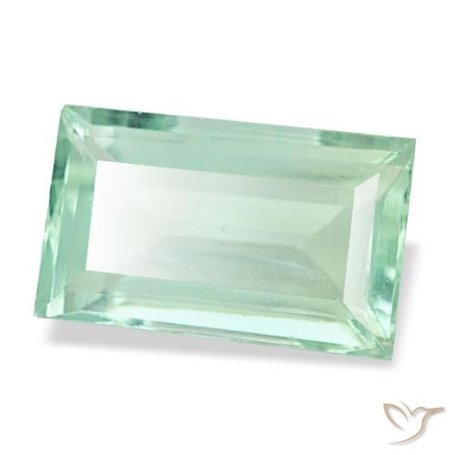 4.82 ct Turquoise Fluorite Stone, Natural Fluorite in Baguette Facet Shape for Sale