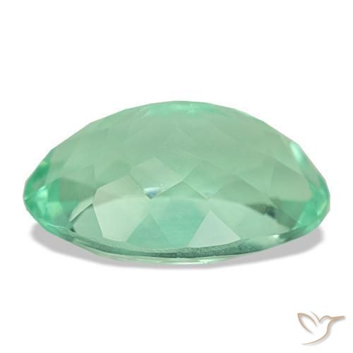 Fluorite Gemstone in 17.2 x 12.2 mm Size for Sale, Fluorite Stone in Light Green Color
