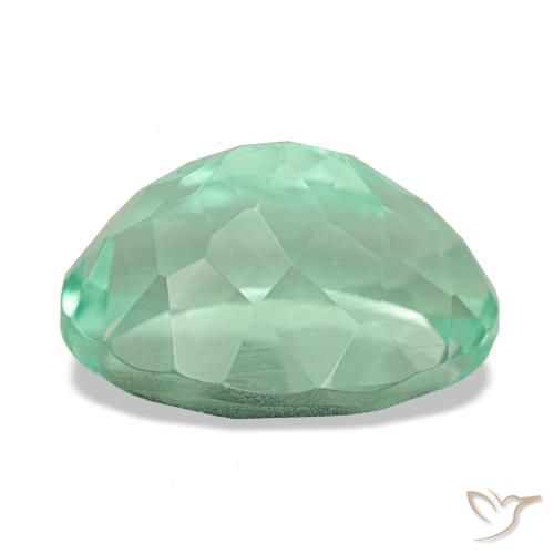 Fluorite Gemstone in 13.2 x 10 mm Size for Sale, Fluorite Stone in Light Green Color