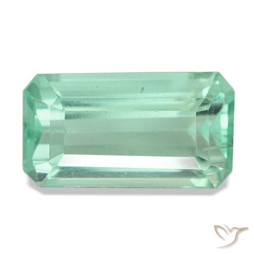 10.06 ct Green Fluorite Gemstone, Fluorite Gem in Octagon Step Cut Shape for Sale.