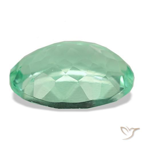 Fluorite Gemstone in 15.1 x 11.2 mm Size for Sale, Fluorite Stone in Pistachio Green Color