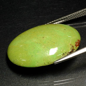 Gaspeite Gemstone in 24.8 x 18 mm Size for Sale, Gaspeite Stone in Apple Green Color