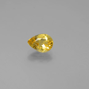 0.63 ct Yellow Golden Beryl Gemstone, Golden Beryl Gem in Pear Facet Shape for Sale.