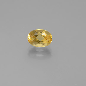 0.87 ct Yellow Golden Beryl Gemstone, Golden Beryl Gem in Oval Facet Shape for Sale.